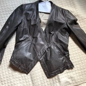 Charcoal Leather Jacket